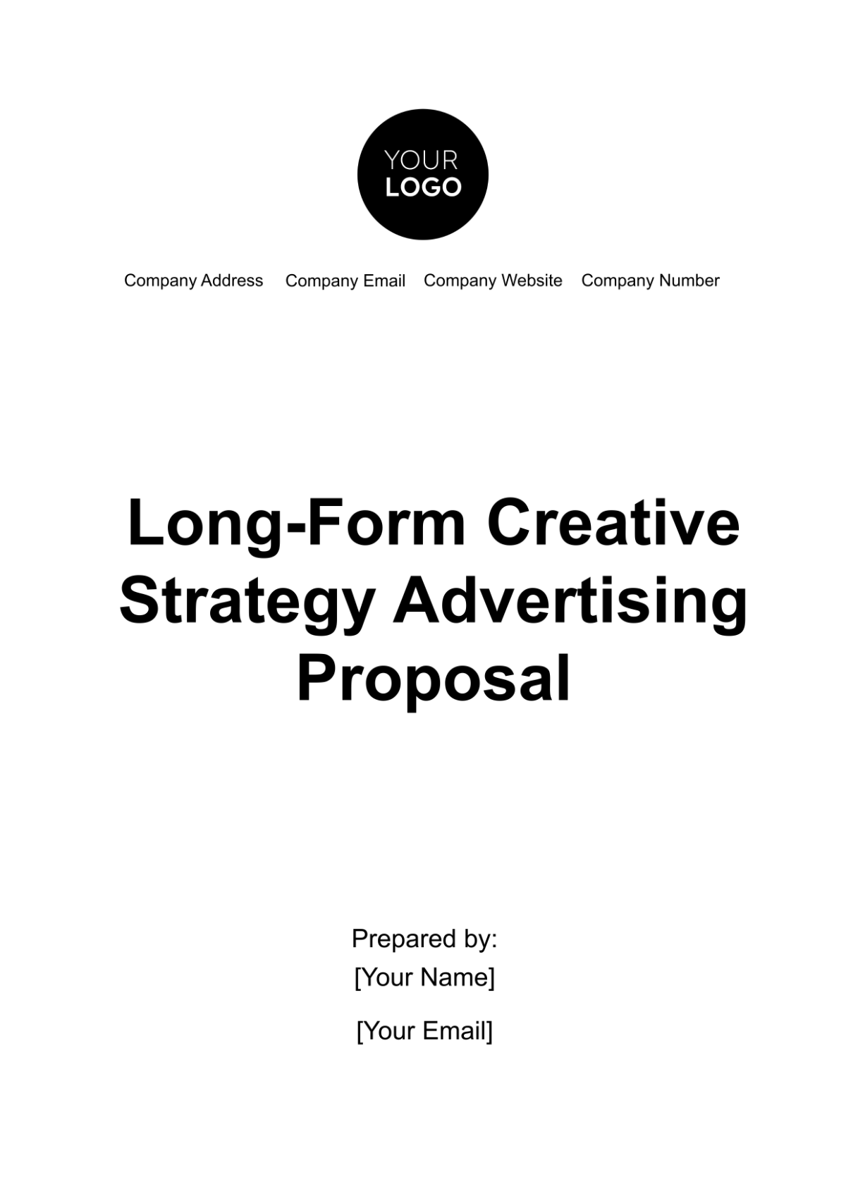 Free Long-Form Creative Strategy Advertising Proposal Template