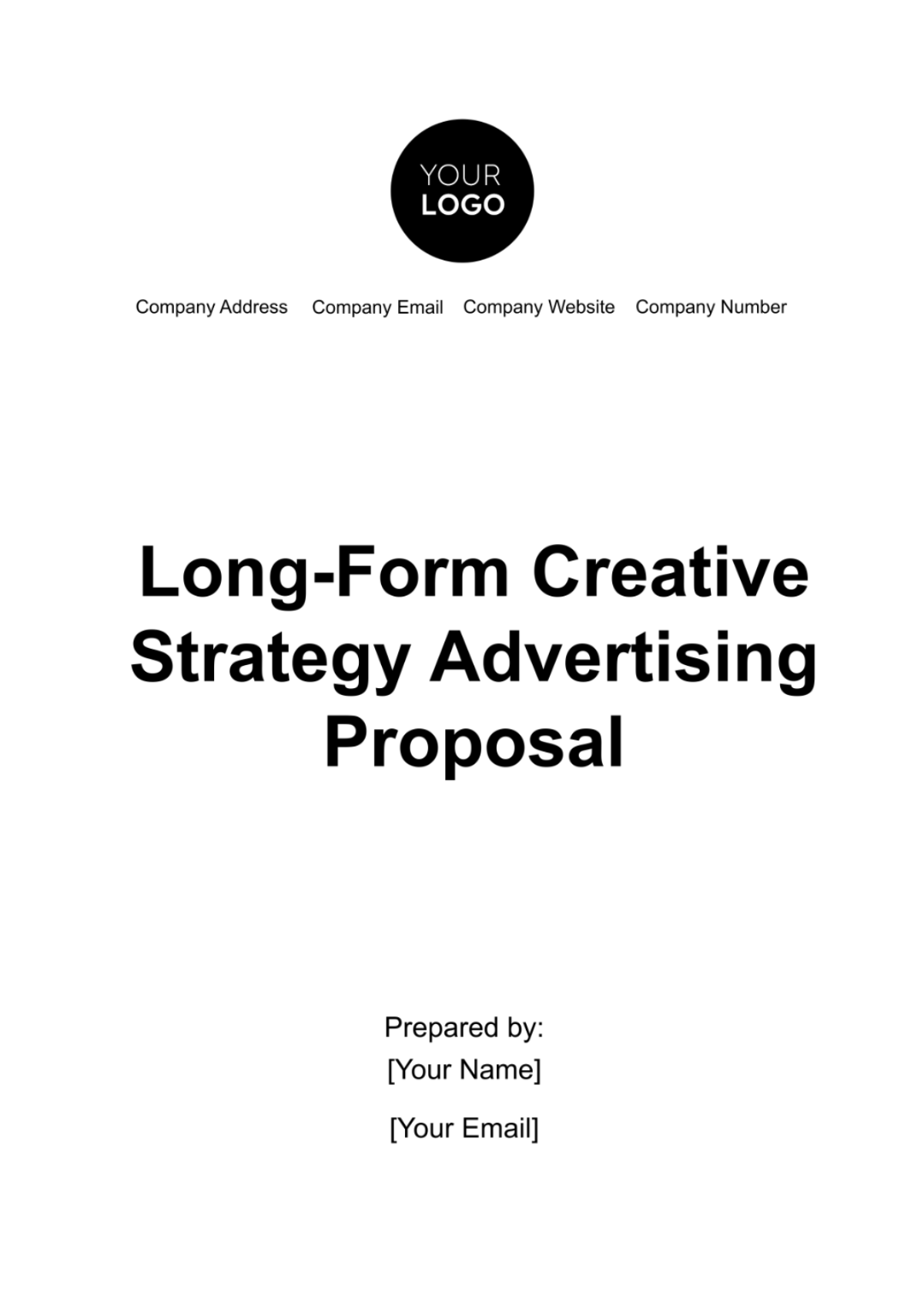 Long-Form Creative Strategy Advertising Proposal Template - Edit Online & Download