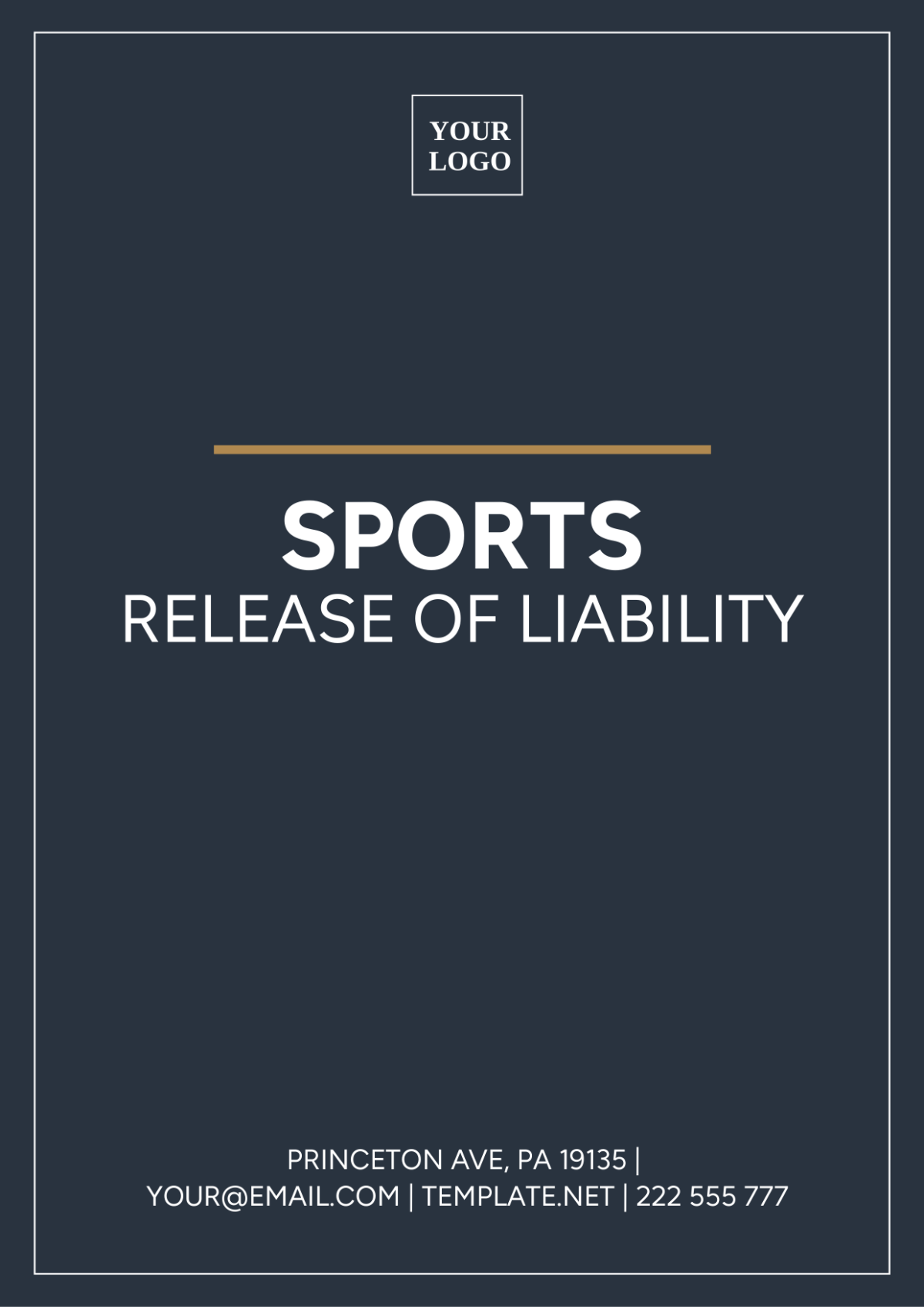 Sports Release Of Liability Template