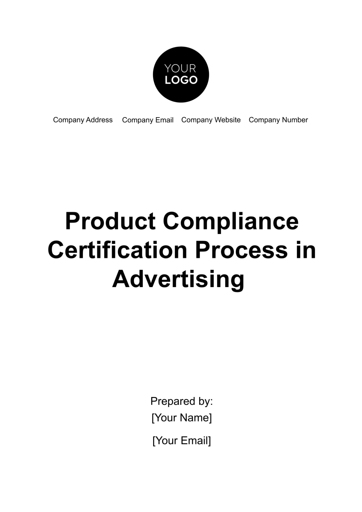 Product Compliance Certification Process in Advertising Template