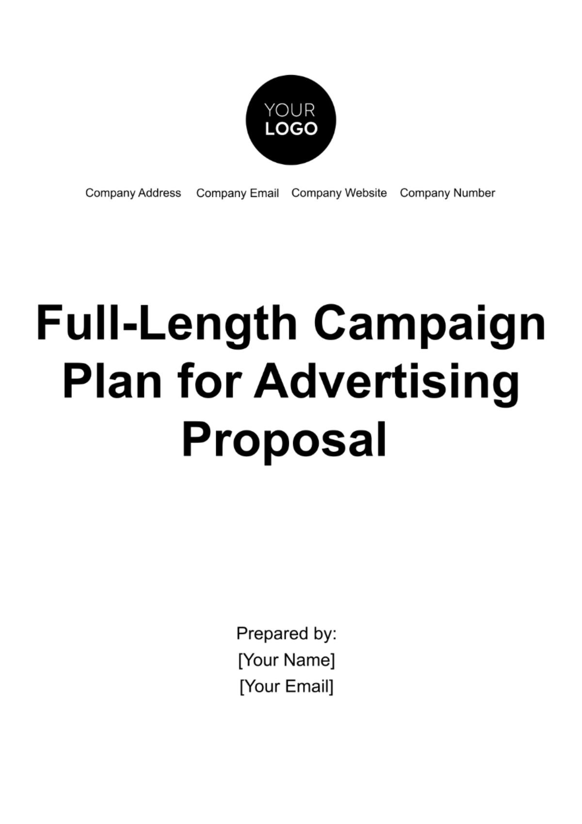 Free Full-Length Campaign Plan for Advertising Proposal Template