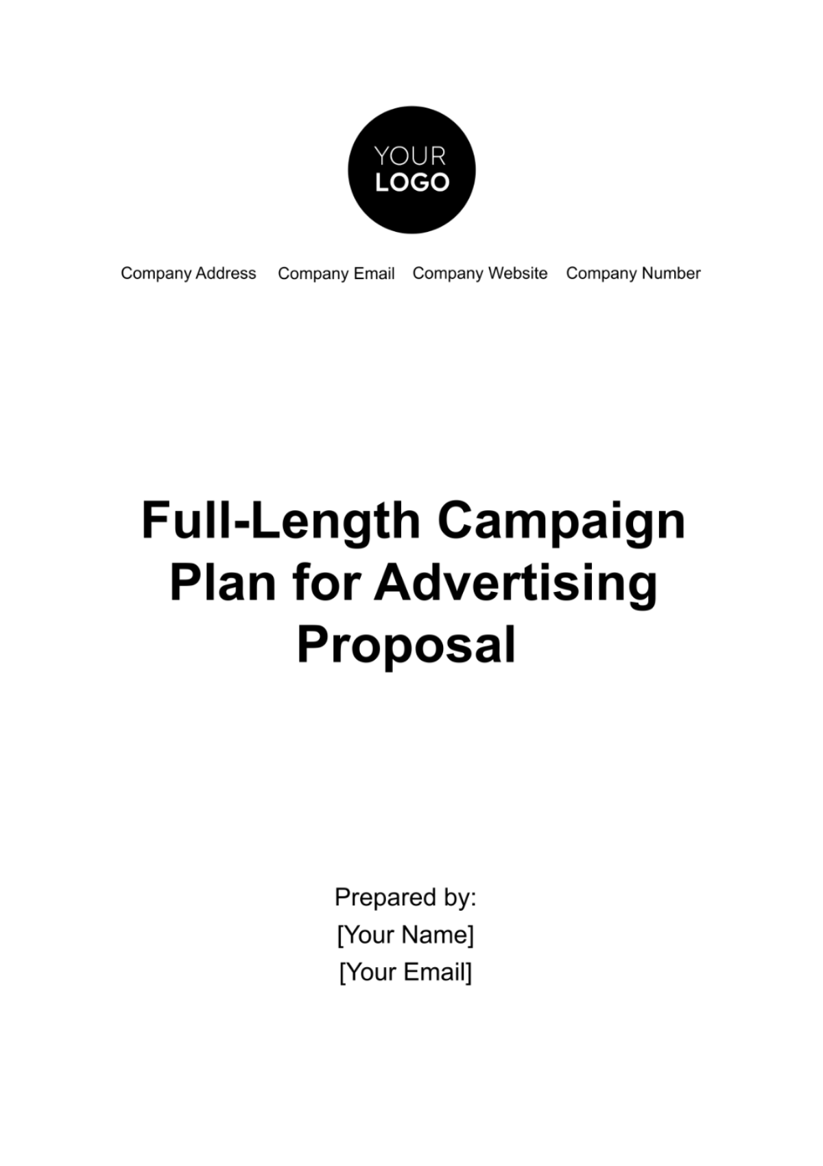 Full-Length Campaign Plan for Advertising Proposal Template | Template.net