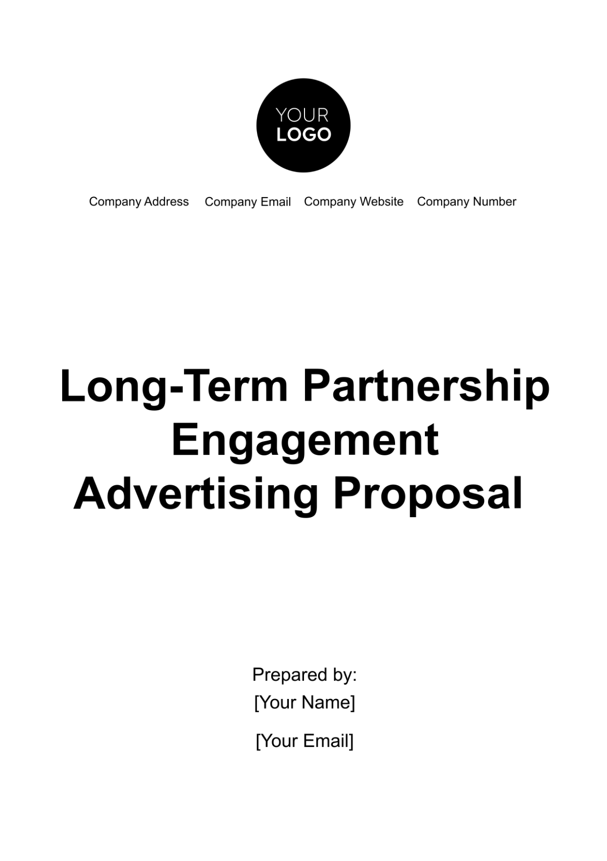 Free Long-Term Partnership Engagement Advertising Proposal Template