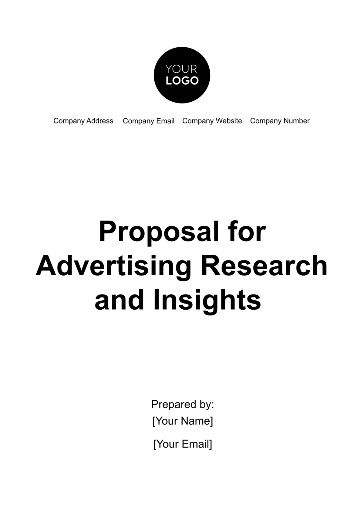 Free Proposal for Advertising Research and Insights Template