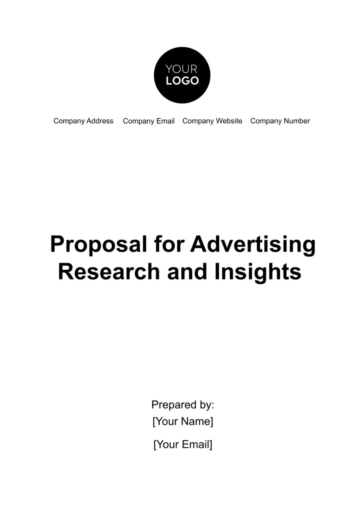 Proposal for Advertising Research and Insights Template - Edit Online & Download