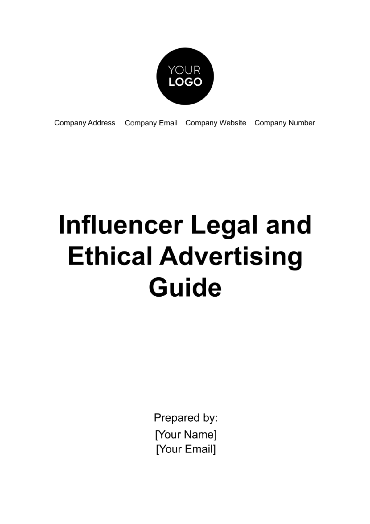 Influencer Legal and Ethical Advertising Guide Template