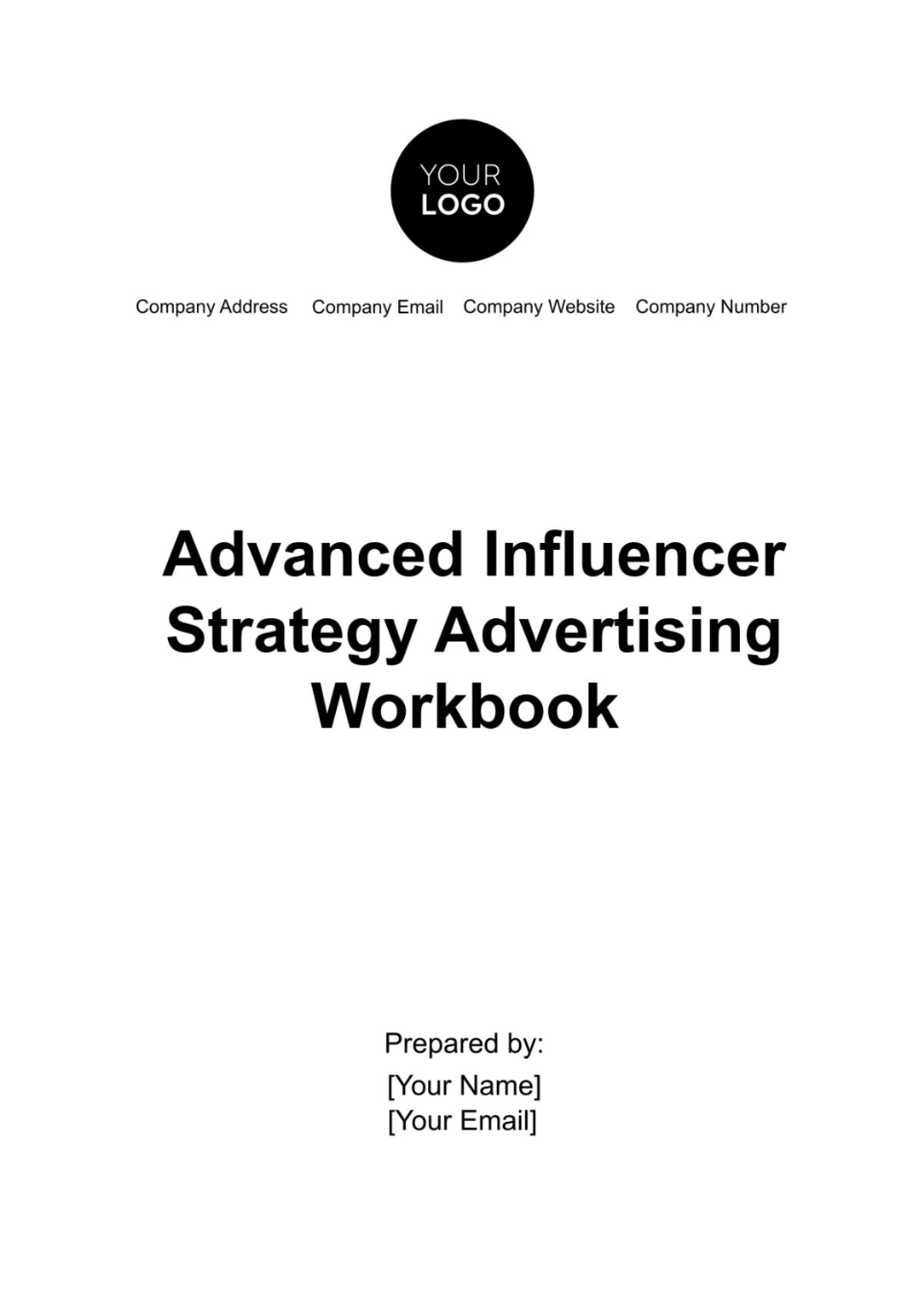 Advanced Influencer Strategy Advertising Workbook Template - Edit Online & Download