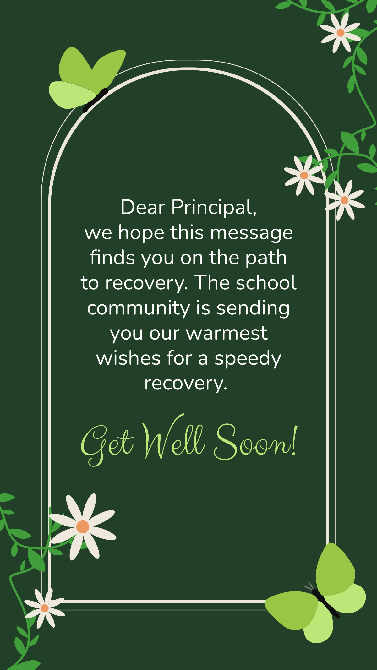 Free Get Well Soon Message For Principal Template