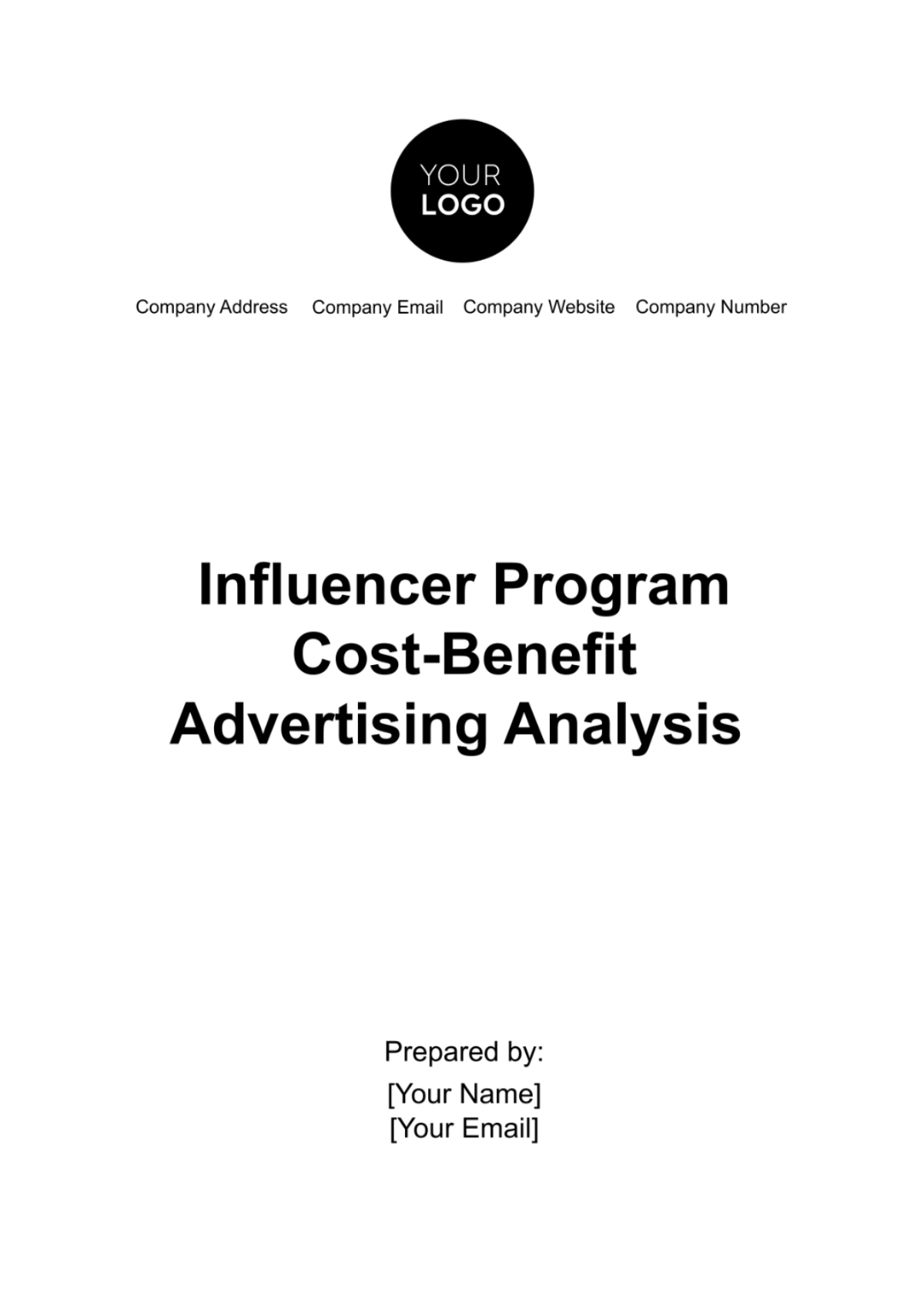 Influencer Program Cost-Benefit Advertising Analysis Template - Edit Online & Download