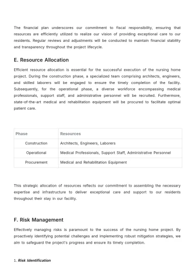 Free Nursing Home Project Strategy Template to Edit Online
