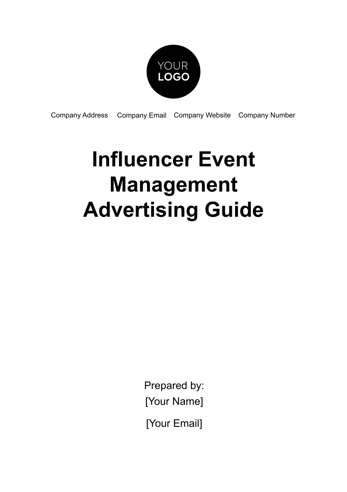 Influencer Event Management Advertising Guide Template