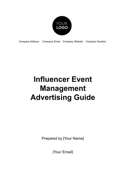 Free Influencer Event Management Advertising Guide Template to Edit Online