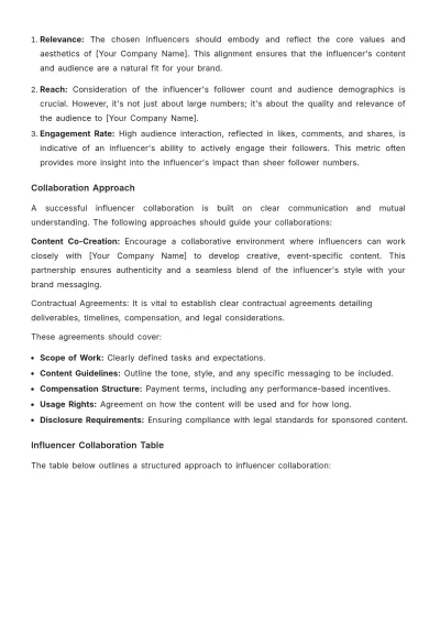 Free Influencer Event Management Advertising Guide Template to Edit Online