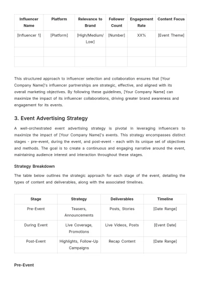 Free Influencer Event Management Advertising Guide Template to Edit Online