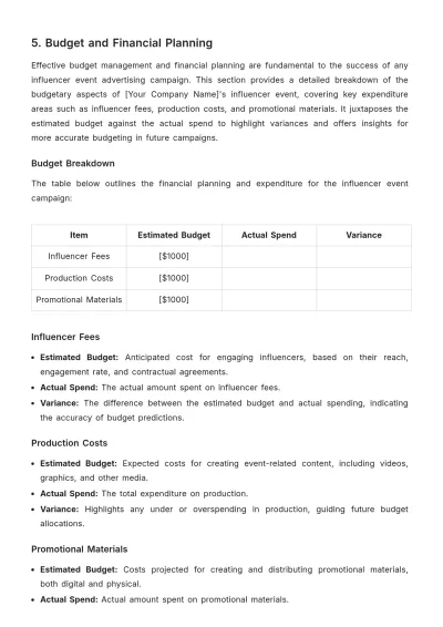 Free Influencer Event Management Advertising Guide Template to Edit Online