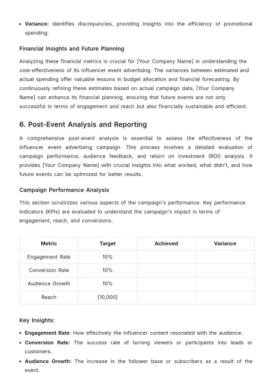 Free Influencer Event Management Advertising Guide Template to Edit Online