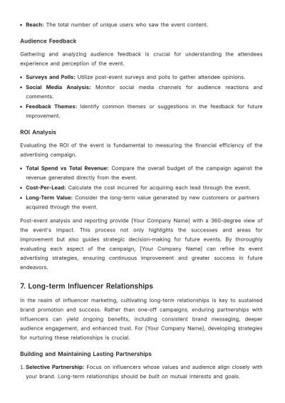 Free Influencer Event Management Advertising Guide Template to Edit Online