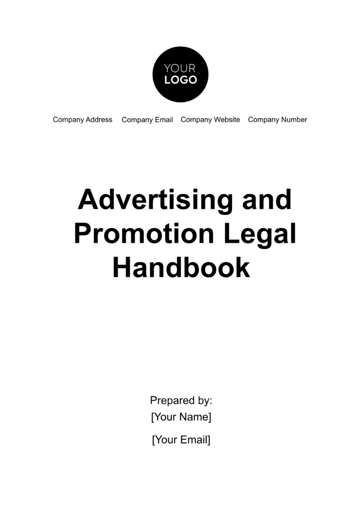 Free Advertising and Promotion Legal Handbook Template