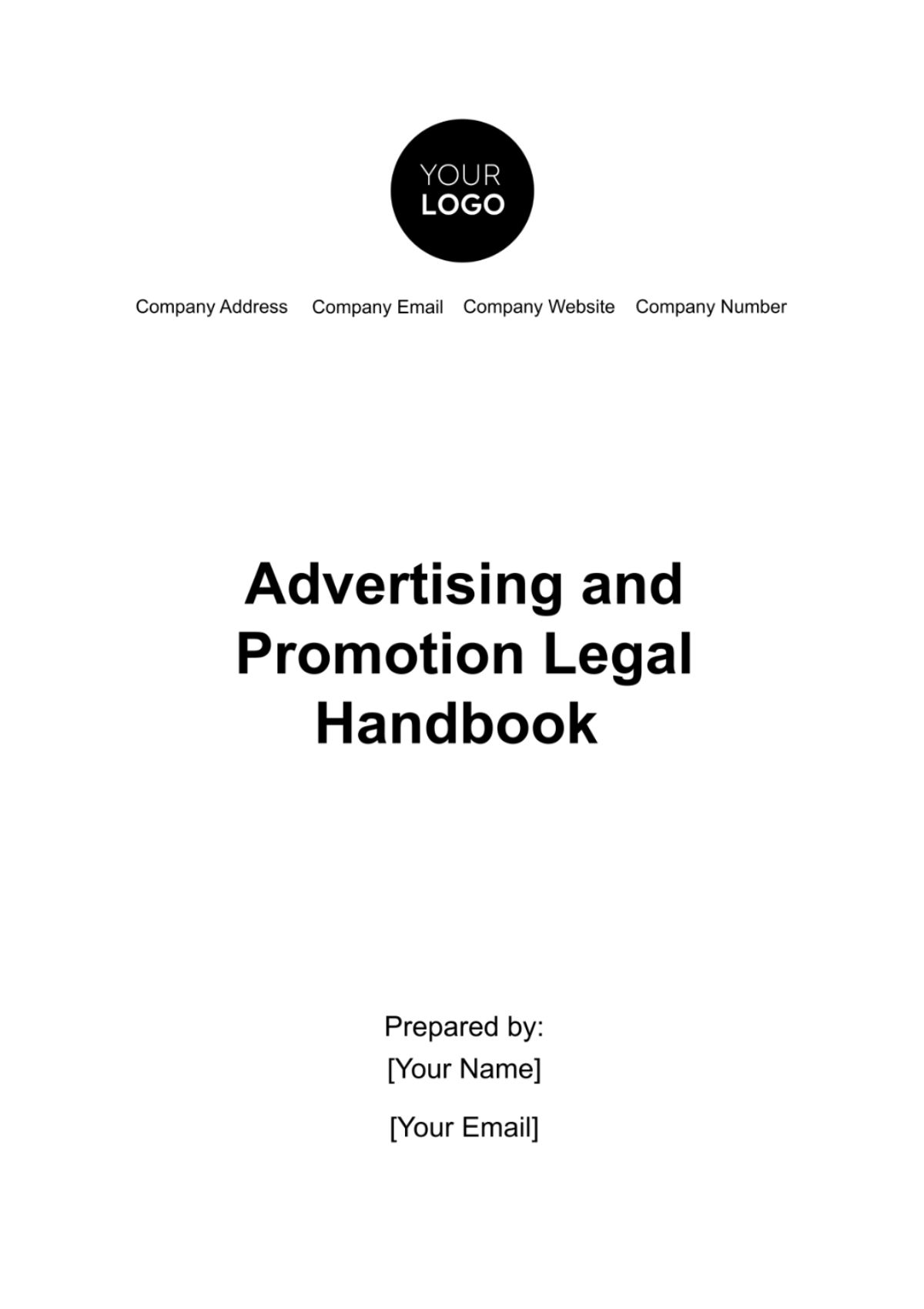 Advertising and Promotion Legal Handbook Template - Edit Online & Download