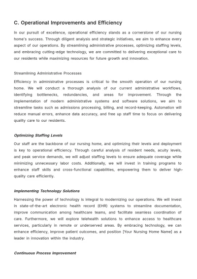 Free Nursing Home Growth Strategy Template to Edit Online