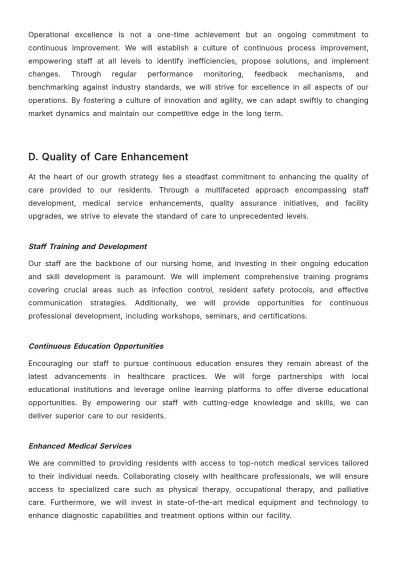 Free Nursing Home Growth Strategy Template to Edit Online