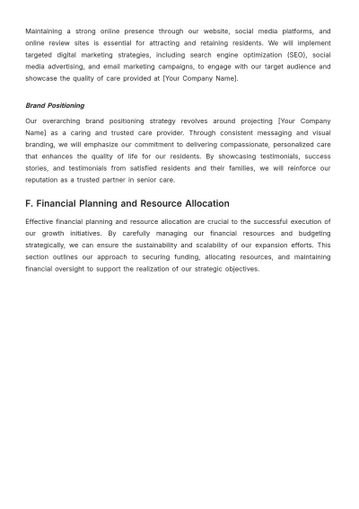 Free Nursing Home Growth Strategy Template to Edit Online