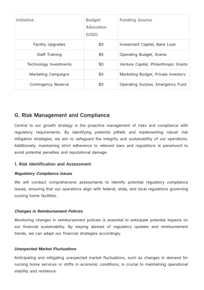 Free Nursing Home Growth Strategy Template to Edit Online