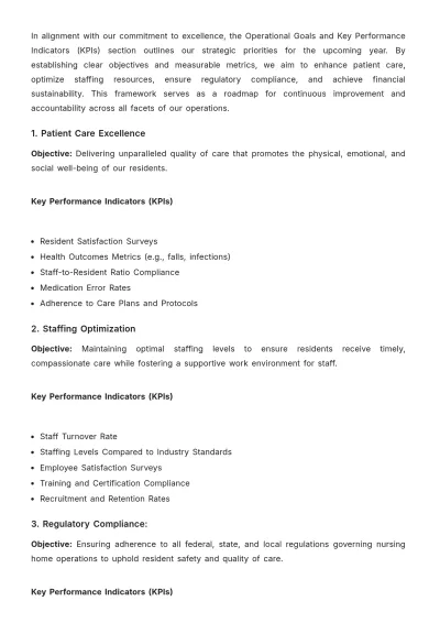 Free Nursing Home Yearly Strategy Template to Edit Online