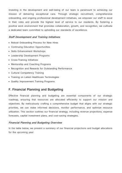 Free Nursing Home Yearly Strategy Template to Edit Online