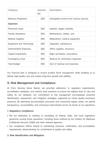Free Nursing Home Yearly Strategy Template to Edit Online