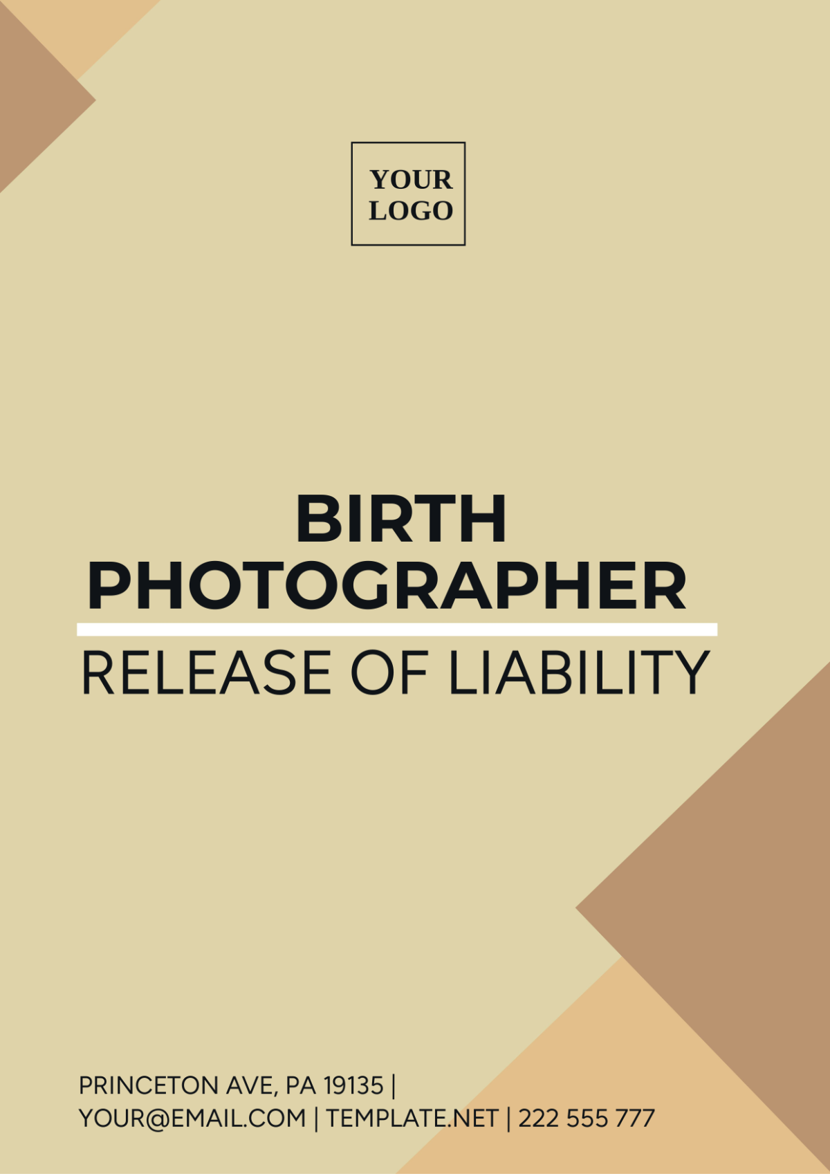 Free Birth Photographer Release Of Liability Template