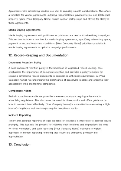 Free Internal Controls for Marketing Compliance in Advertising Template to Edit Online