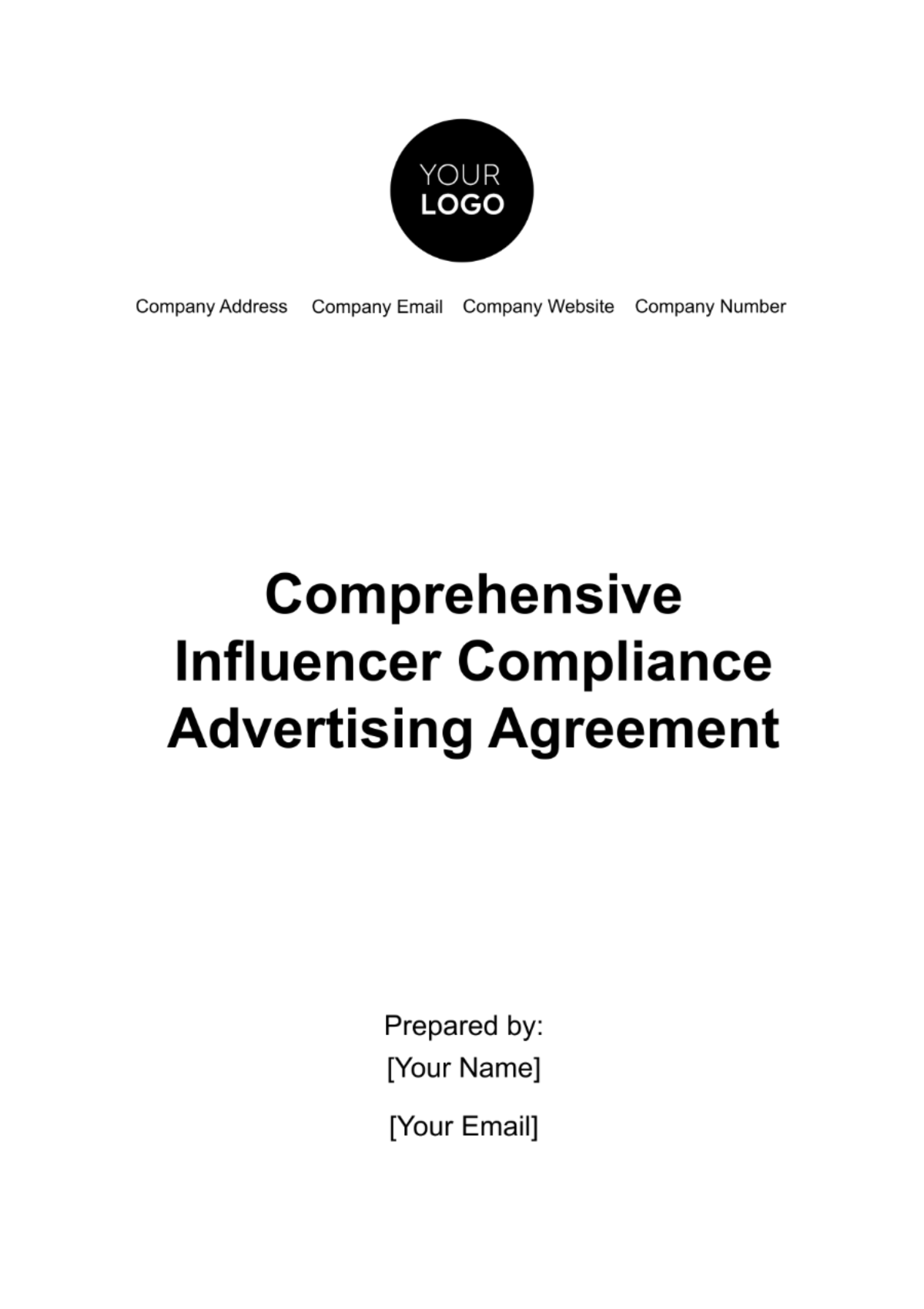 Free Comprehensive Influencer Compliance Advertising Agreement Template