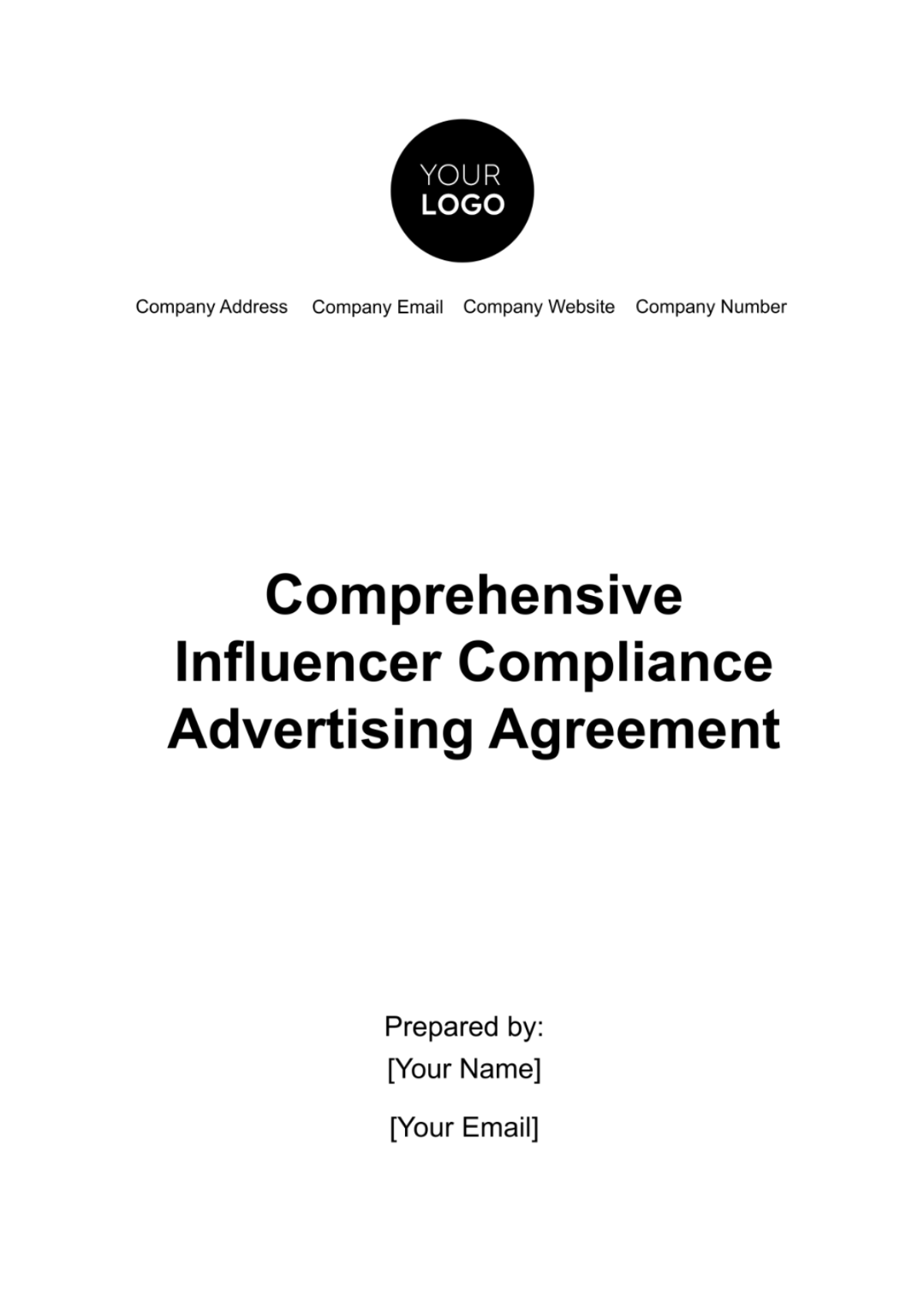 Comprehensive Influencer Compliance Advertising Agreement Template