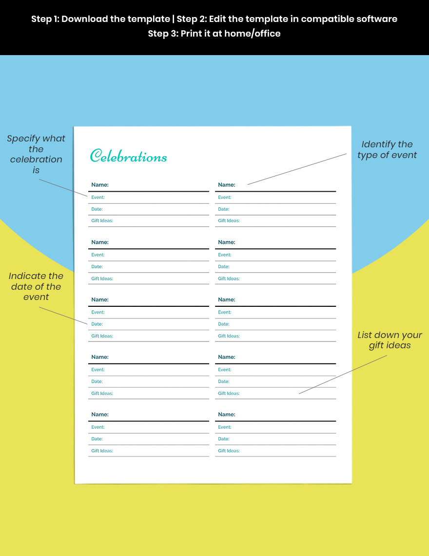 Digital Student Planner template Editable