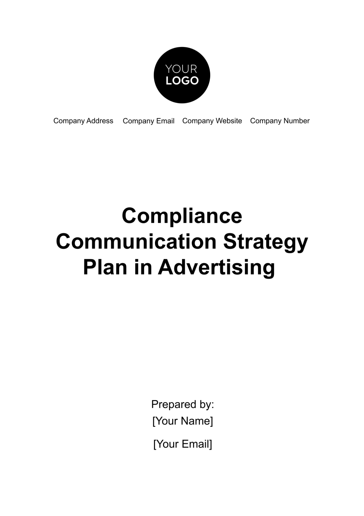Free Compliance Communication Strategy Plan in Advertising Template