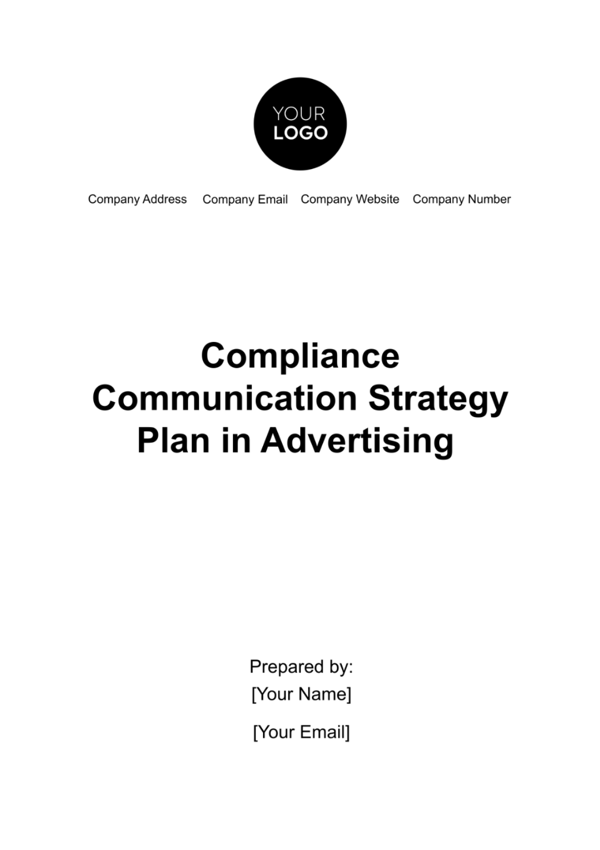 Compliance Communication Strategy Plan in Advertising Template - Edit Online & Download