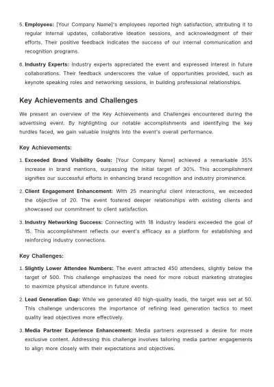 Free Complete Event Wrap-Up Advertising Report Template to Edit Online