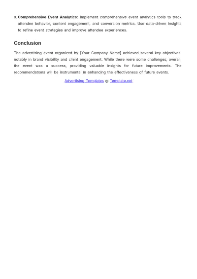 Free Complete Event Wrap-Up Advertising Report Template to Edit Online