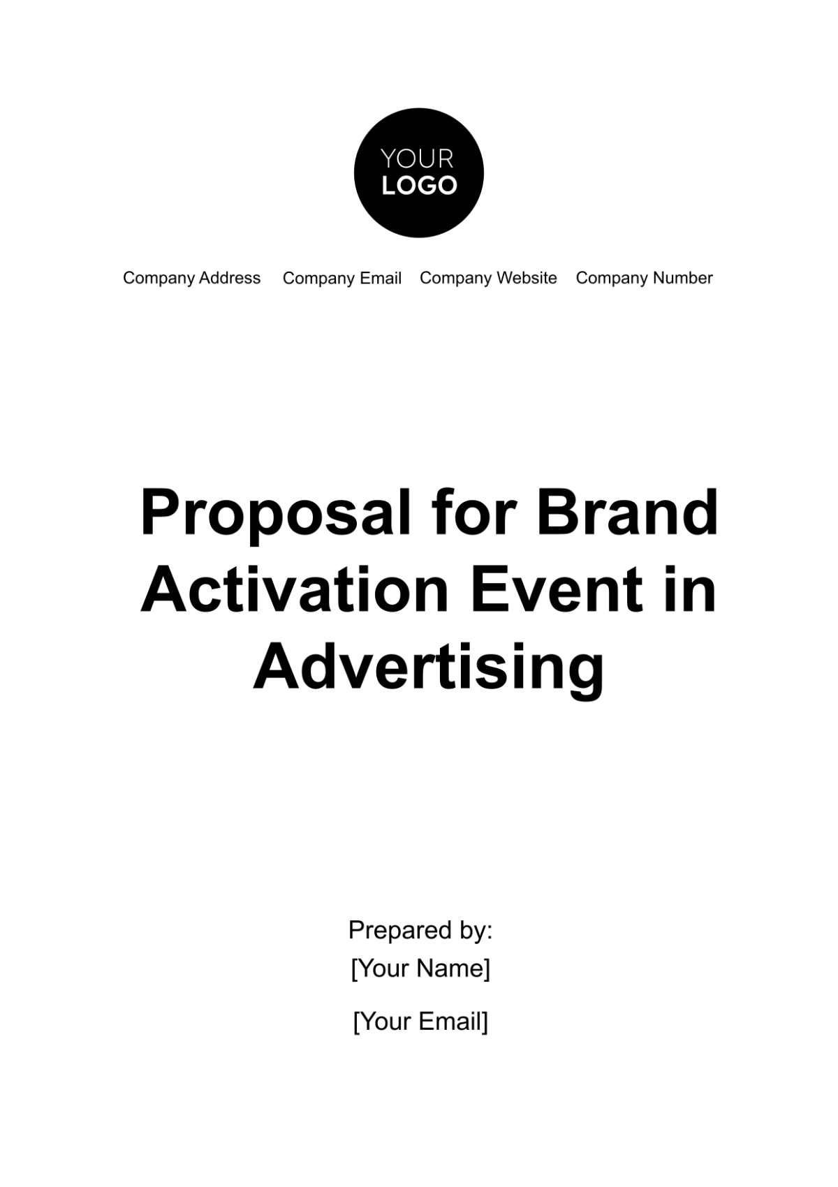 Proposal for Brand Activation Event in Advertising Template