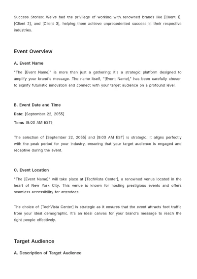 Free Proposal for Brand Activation Event in Advertising Template to Edit Online