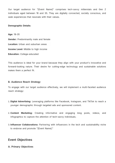 Free Proposal for Brand Activation Event in Advertising Template to Edit Online