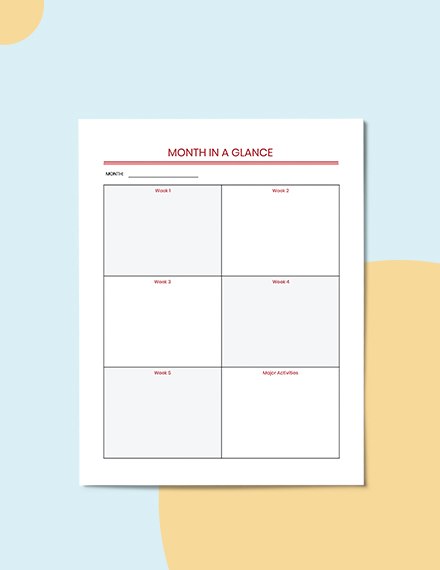 Monthly Work Planner Template