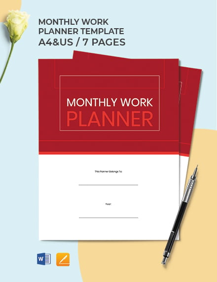 Monthly Work Planner