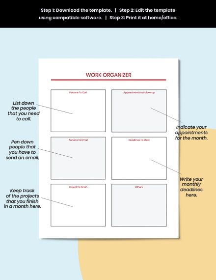 Printable Monthly Work Planner