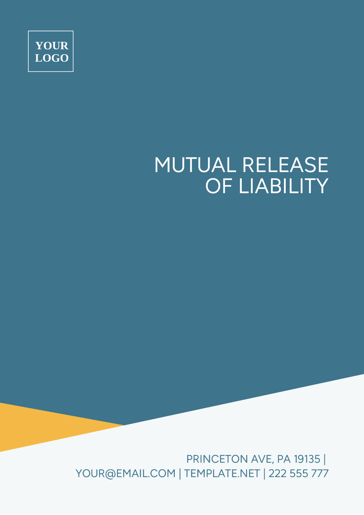 Blank Mutual Release Of Liability Template