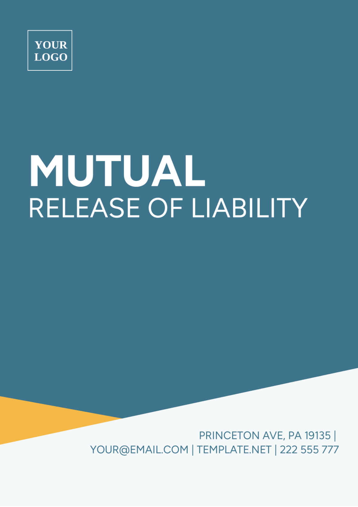 Free Mutual Release Of Liability Template