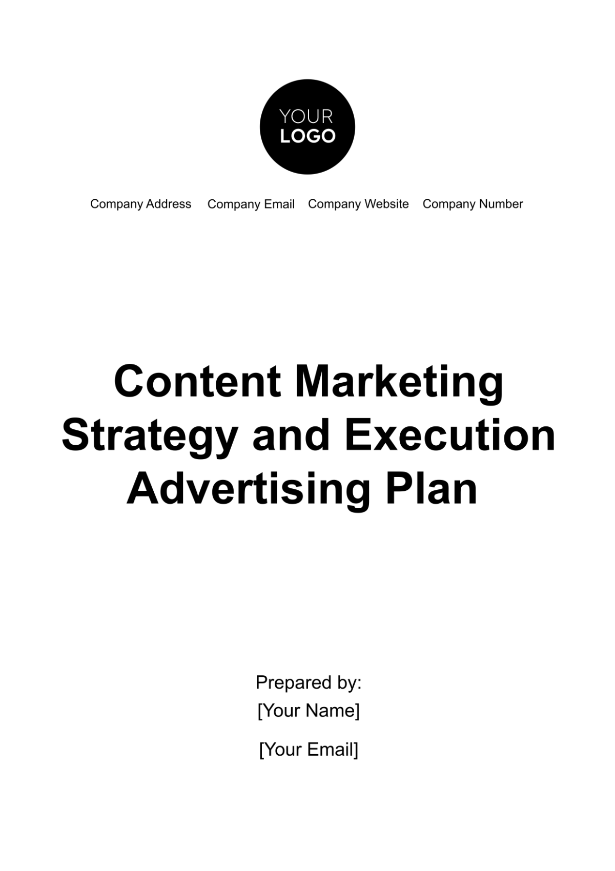 Free Content Marketing Strategy and Execution Advertising Plan Template