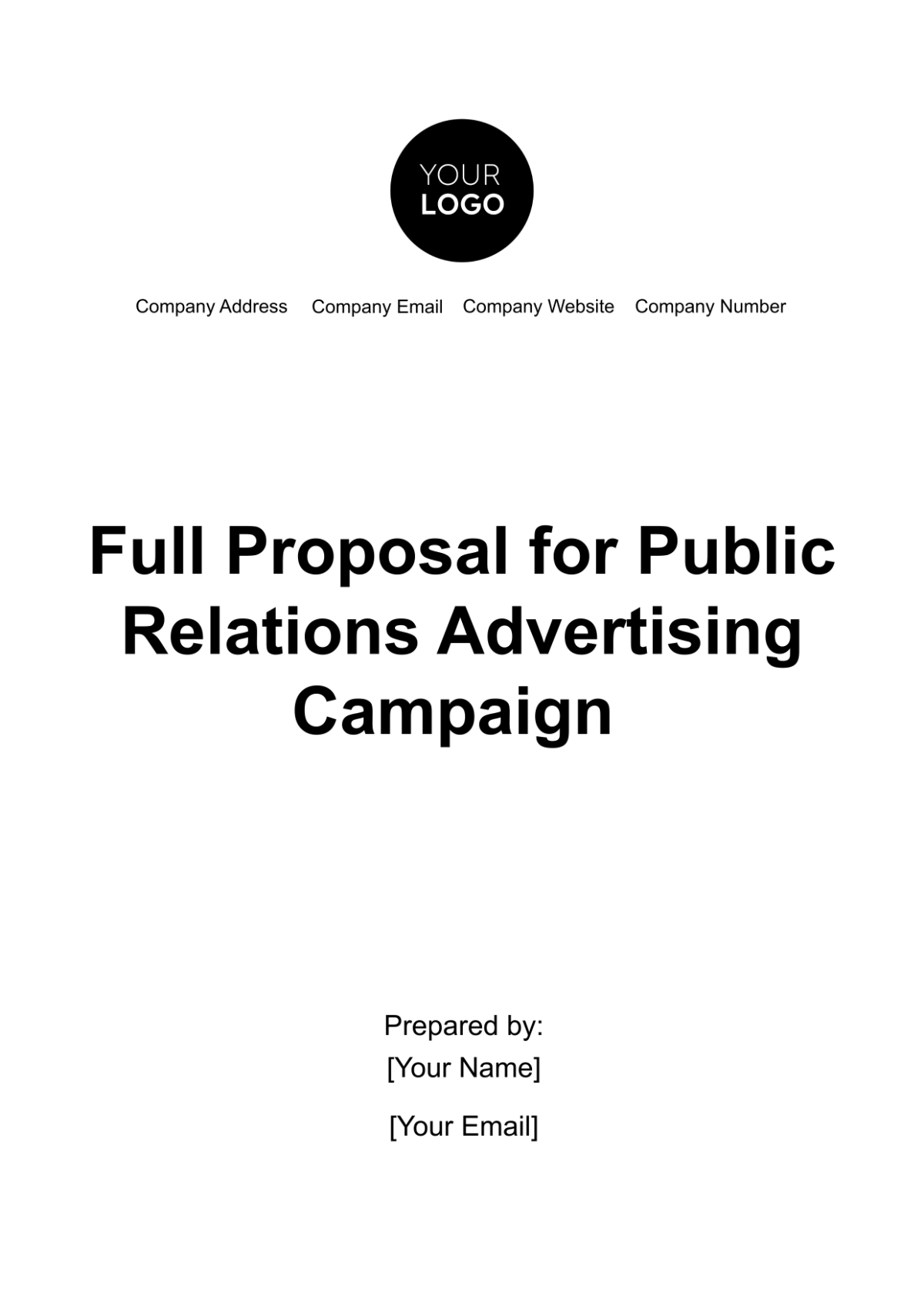 Free Full Proposal for Public Relations Advertising Campaign Template