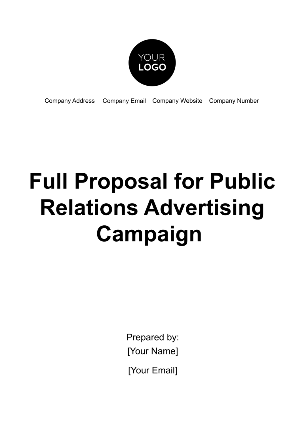 Full Proposal for Public Relations Advertising Campaign Template - Edit Online & Download